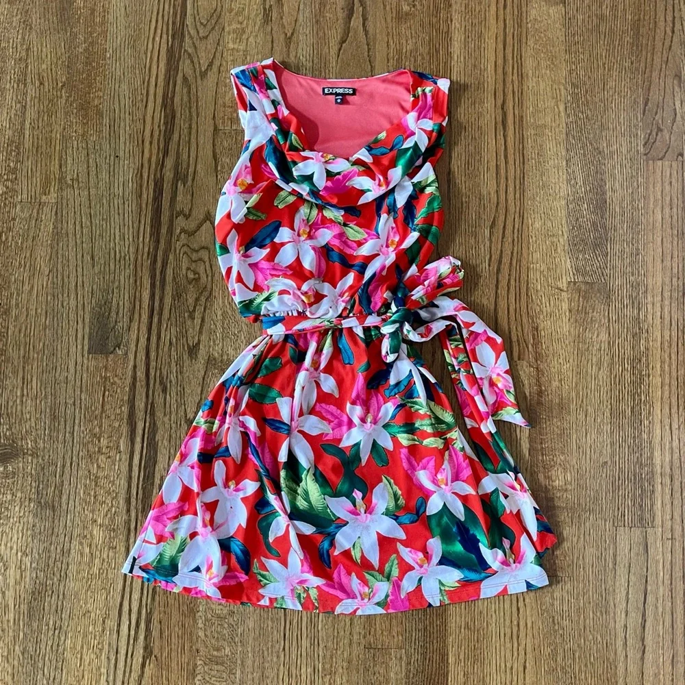 Express Floral Dress, Size XS - Picture 2 of 10